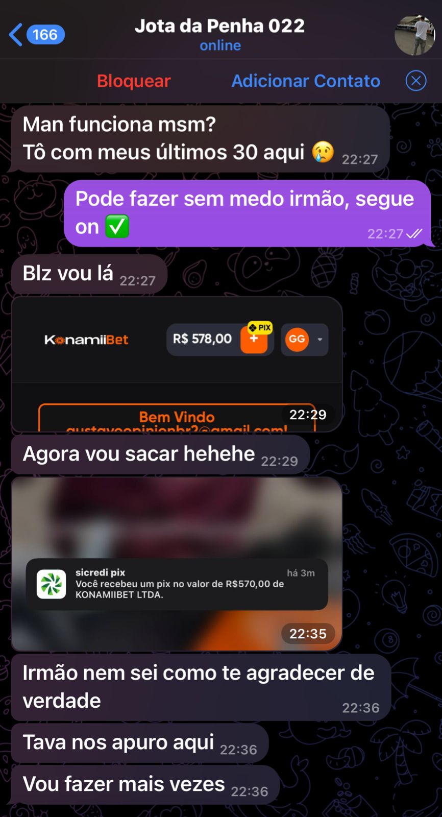 Comprovante de pagamento